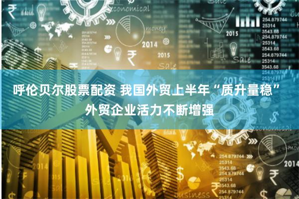呼伦贝尔股票配资 我国外贸上半年“质升量稳” 外贸企业活力不断增强