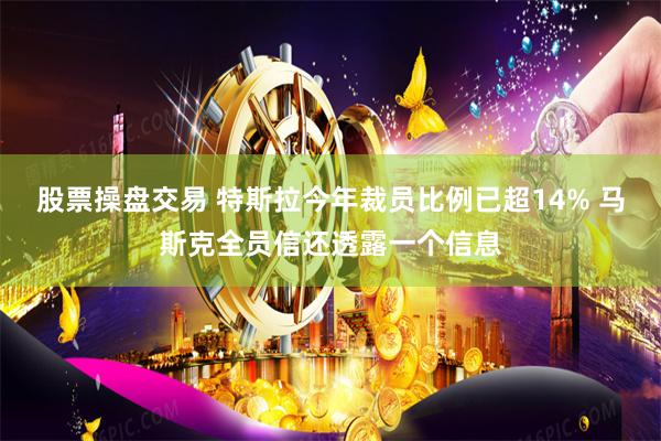 股票操盘交易 特斯拉今年裁员比例已超14% 马斯克全员信还透露一个信息